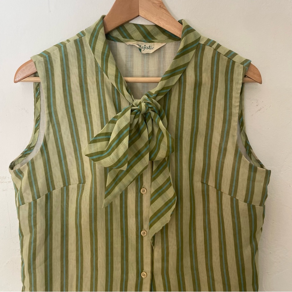 Vintage bow striped blouse - Picture 5 of 7